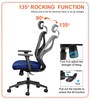 Hydra High Back Ergonomic Chair With Headrest in Blue