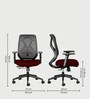 Hydra Medium Back Ergonomic Chair in Maroon Colour
