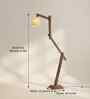 Hydra Wooden Floor Lamp with Jute Shade & Brown Base