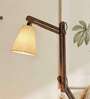 Hydra Wooden Floor Lamp with Jute Shade & Brown Base