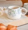 Hydrangea 300ml White (Set of 2) Ceramic Coffee Mug