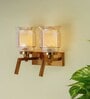 Hylton Dual Light Amber Glass Wall Light
