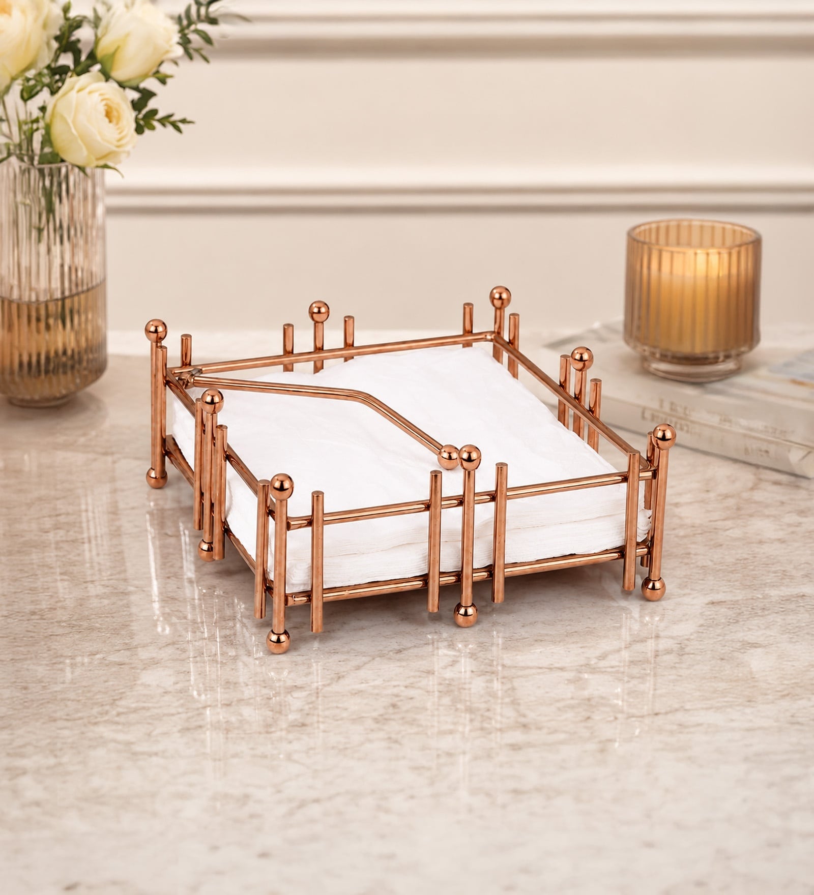 Rose Gold I Ball Tissue Holder