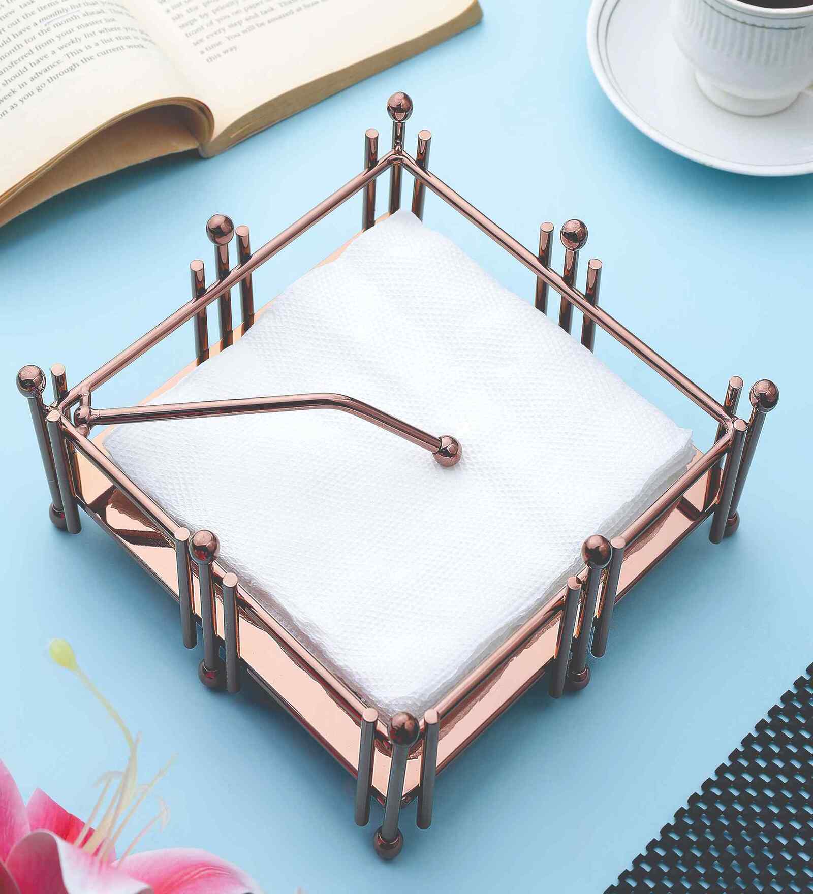 I Ball Tissue Holder Rose Gold