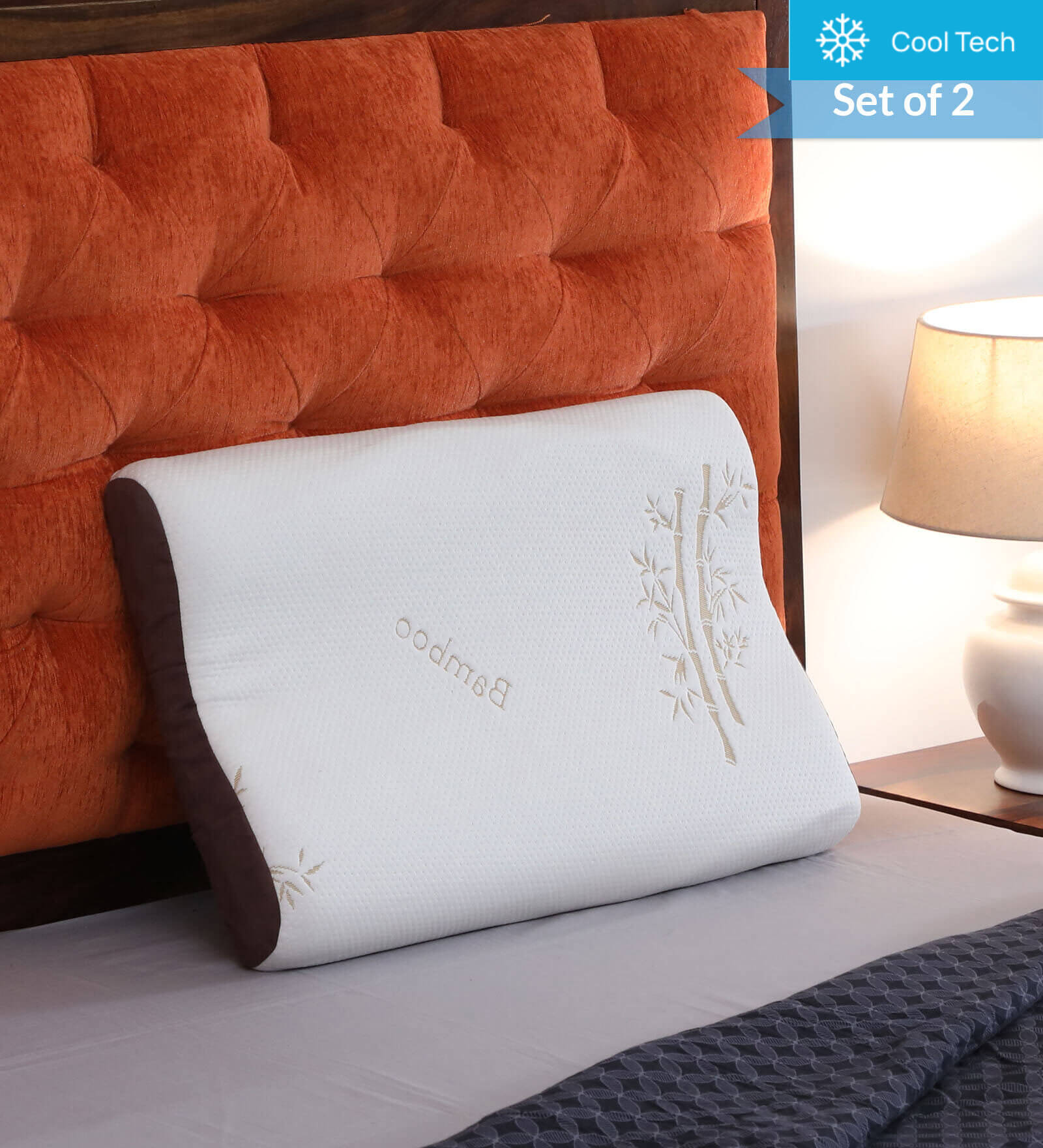 I-Bamboo Contoura Memory Foam 24x16 Inch Pillow (Set of 2)