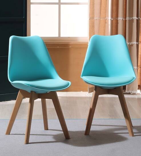 light blue plastic chairs