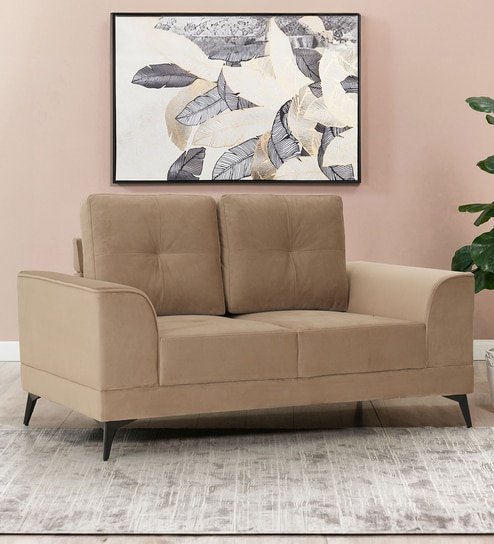 Ipoh Fabric 2 Seater Sofa In Beige Colour