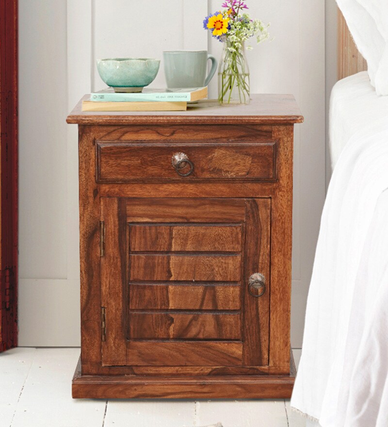 Buy Ian Bedside Table In Honey Finish By Trendsbee Online Bedside