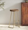 Ian Metal Bar Stool In Gold Colour