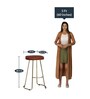Ian Metal Bar Stool In Gold Colour