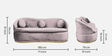 Ibiza Velvet 3 Seater Sofa in Light Purple Colour