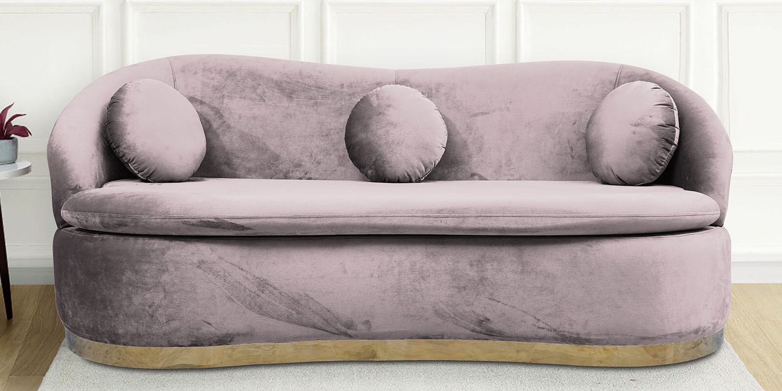 Ibiza Velvet 3 Seater Sofa in Light Purple Colour Ibiza Velvet 3 Seater Sofa in Light Purple Colour