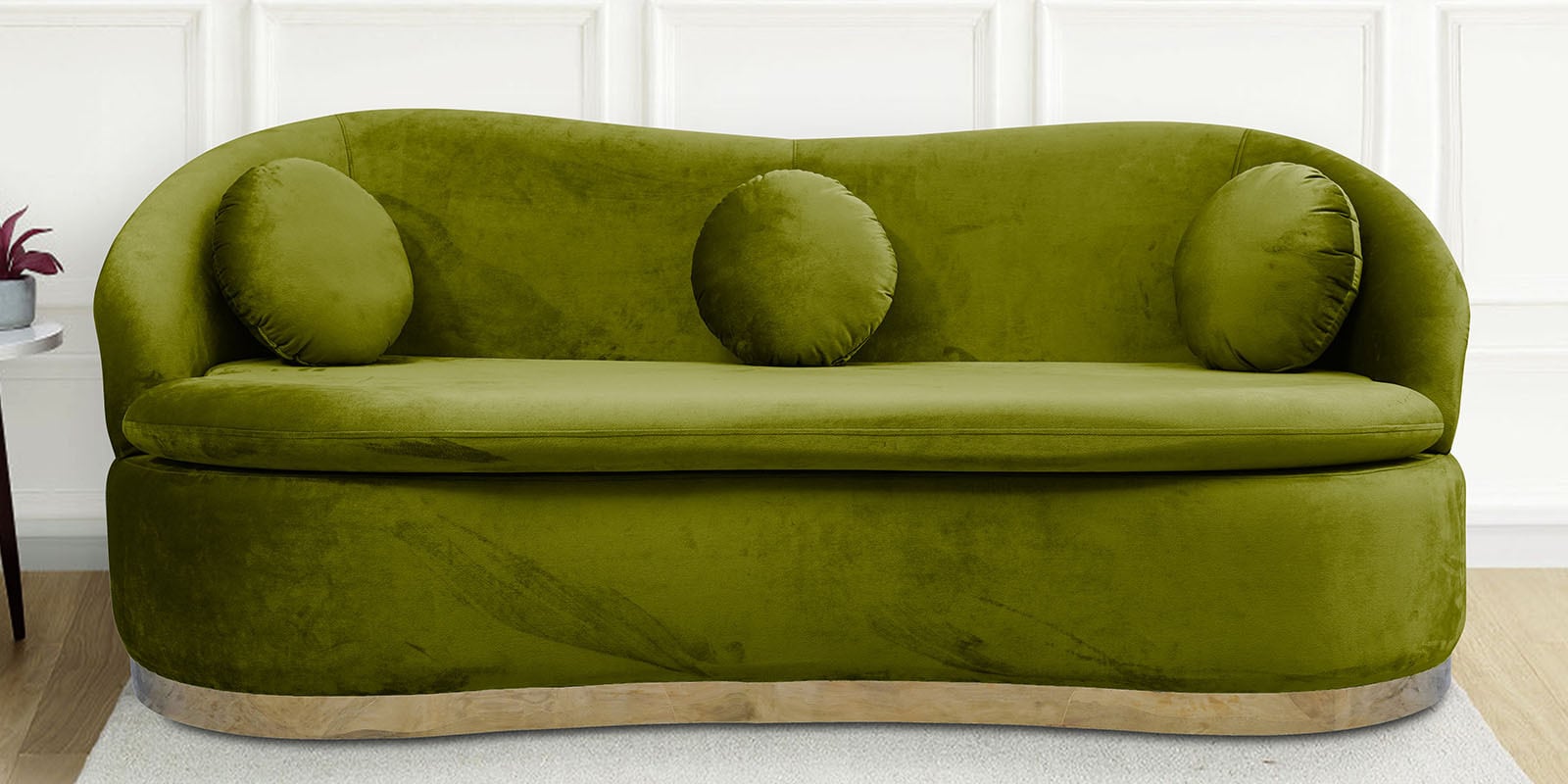 Ibiza Velvet 3 Seater Sofa in Lime Green Colour Ibiza Velvet 3 Seater Sofa in Lime Green Colour