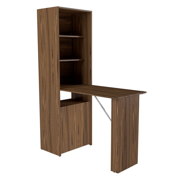 Buy Ibuki Foldable Study Desk with in Walnut Brown Finish by