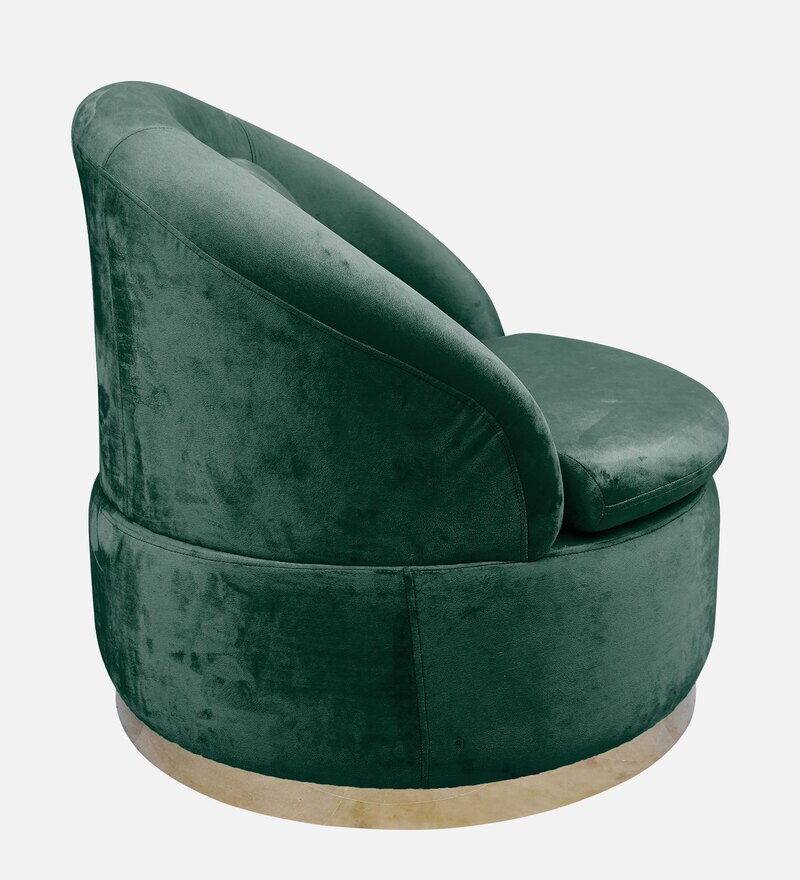 Buy Ibiza Velvet 1 Seater Sofa in Dark Green Colour by Hansa Palace