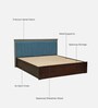 Ibiza Sheesham Wood Queen Size Bed In Provincial Teak Finish With Box Storage