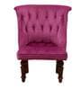 Ibiza Solid Wood Slipper Chair with Magenta Velvet Upholstery & Base In Honey Oak Finish