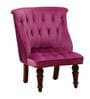 Ibiza Solid Wood Slipper Chair with Magenta Velvet Upholstery & Base In Honey Oak Finish