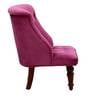 Ibiza Solid Wood Slipper Chair with Magenta Velvet Upholstery & Base In Honey Oak Finish
