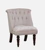 Bethel Velvet Slipper Chair In Beige Colour