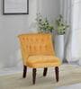 Bethel Velvet Slipper Chair In Yellow Colour