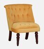 Bethel Velvet Slipper Chair In Yellow Colour