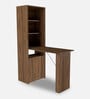 Ibuki Hutch Desk in Walnut Brown Finish