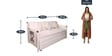 Icerag Pull-Out Sofa Cum Bed with Storage in Matte Ivory Finish