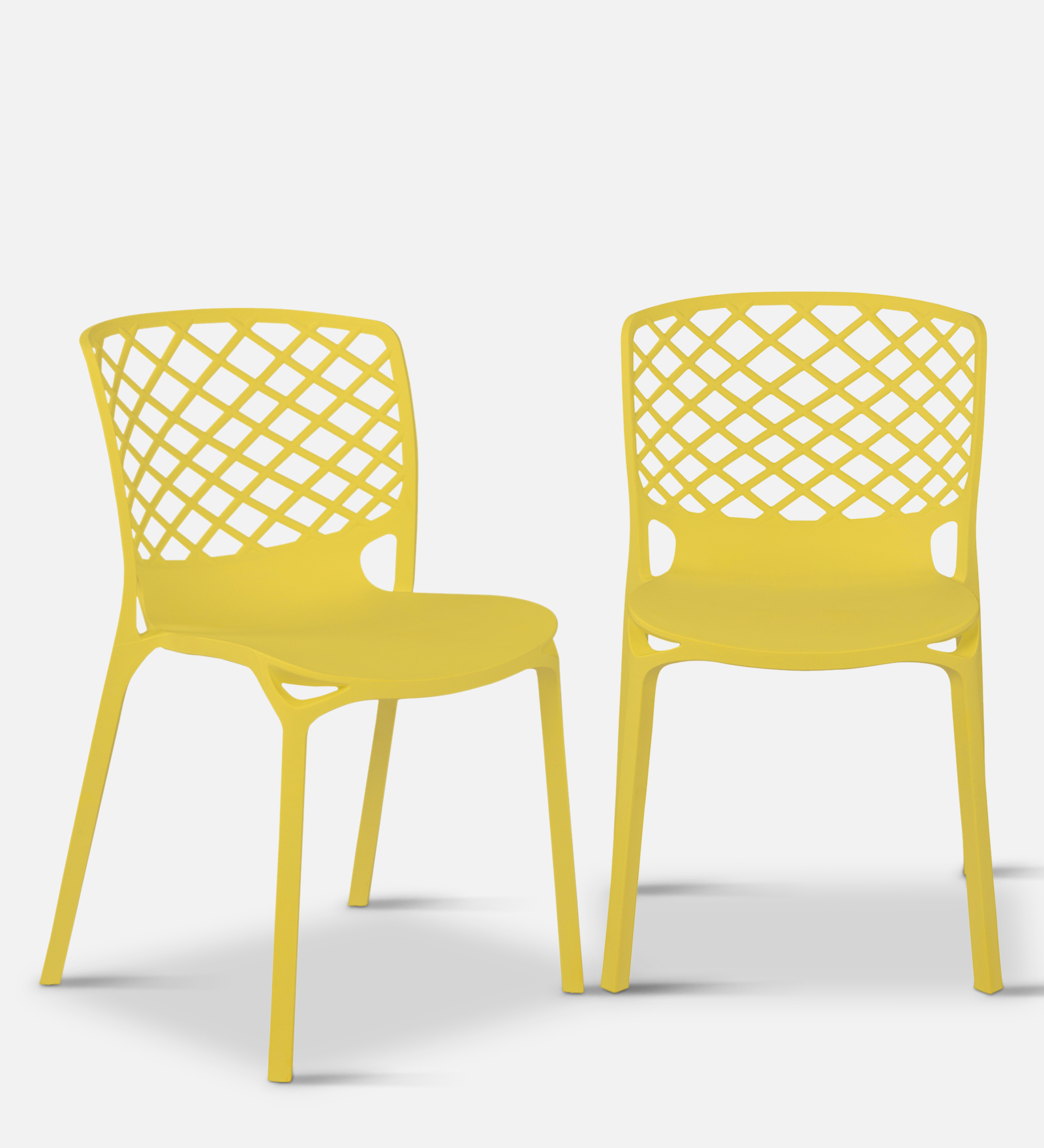 Ice Cafe Chair (Set of 2) in Yellow Colour