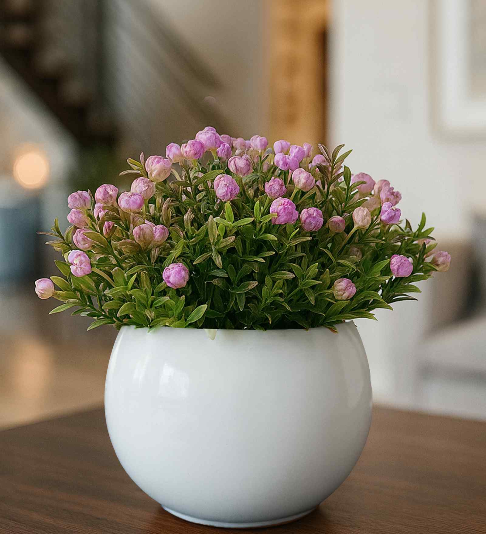 (1Pc) Purple Plastic Italian Rose Bunch Artificial Plant