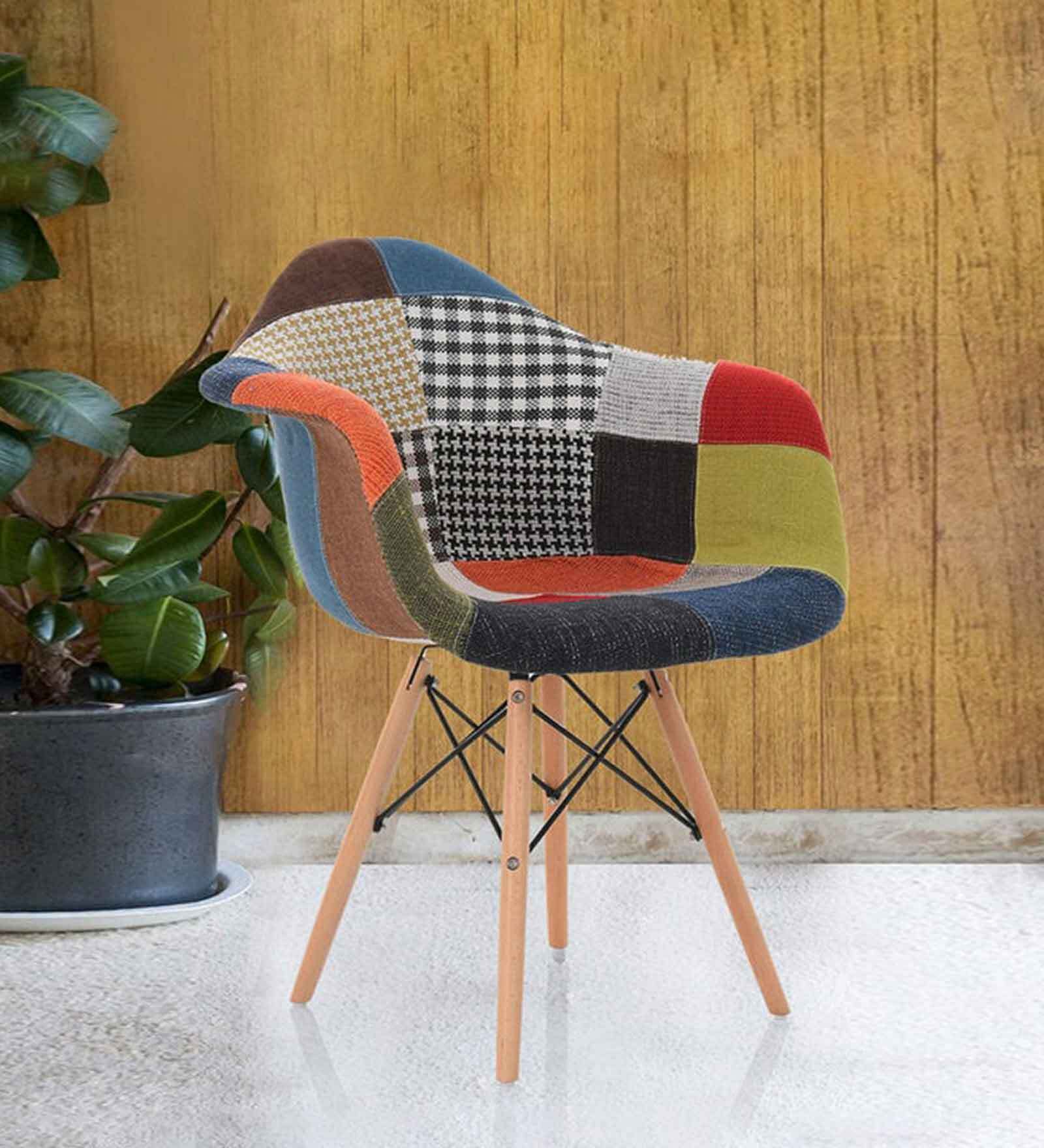 Iconic Fabric Iconic Chair with Arms in Multi Colour