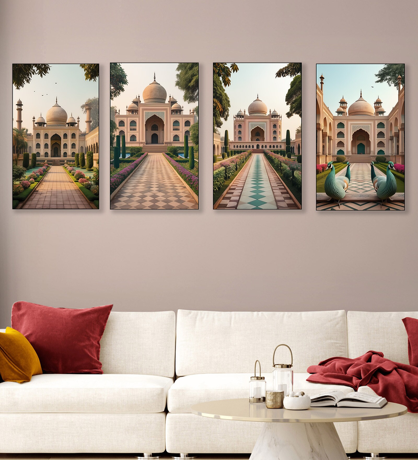 Canvas Series Set of 3 Printed Wall Painting Black Frame