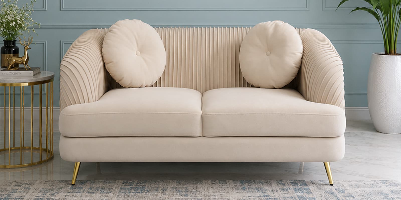 Icon 2 Seater Sofa In Almond Beige Colour
