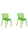 Ice Plastic Cafe Chairs in Green Colour (Set Of 2)