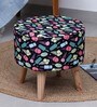Ice Cremica Printed Puffy Stool in Multi Colour