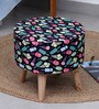 Ice Cremica Printed Puffy Stool in Multi Colour