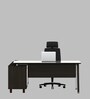 Icon Small Executive Desk In Fumed Oak Finish With File Cabinate And Pedestal