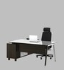 Icon Small Executive Desk In Fumed Oak Finish With File Cabinate And Pedestal