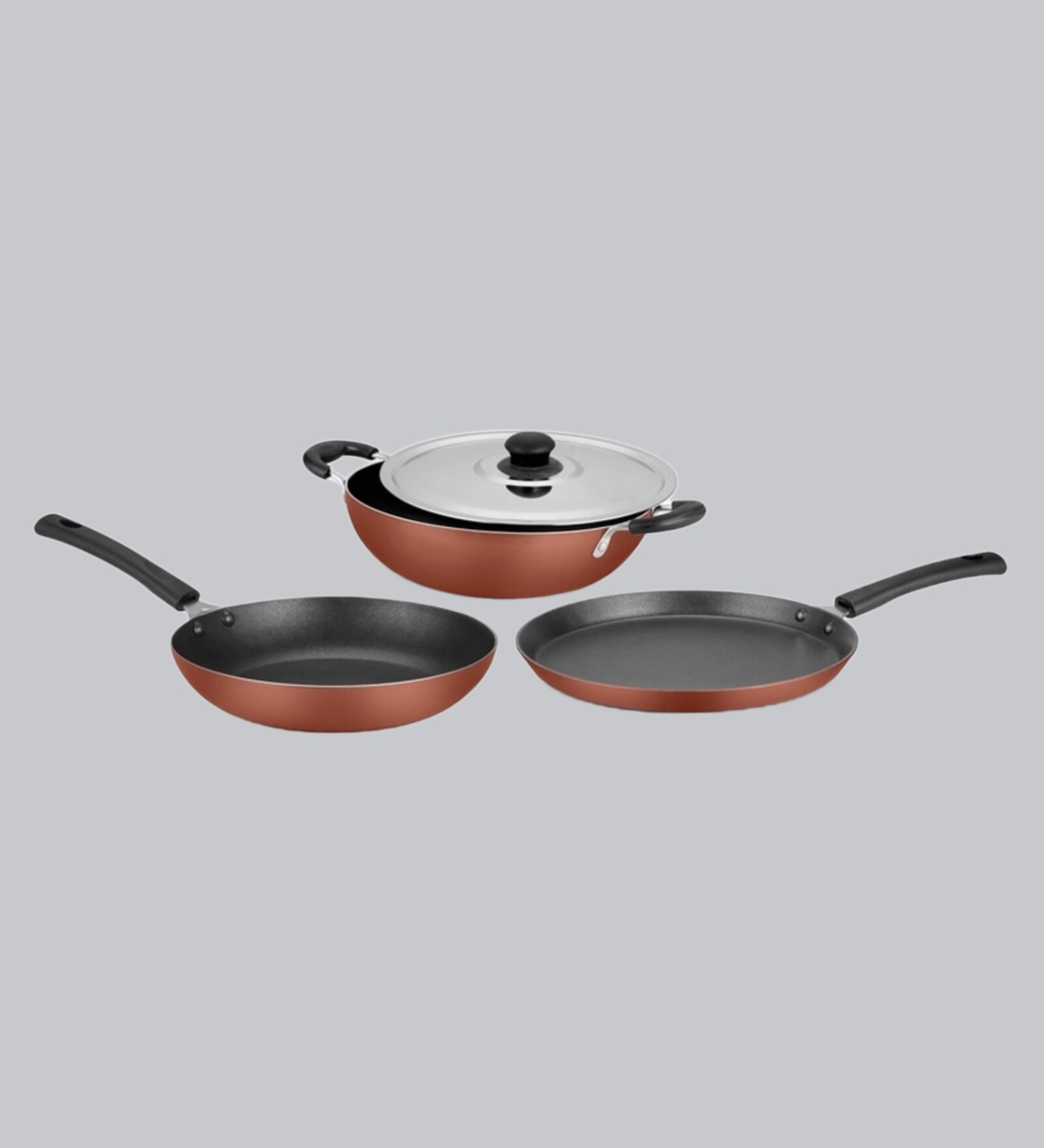 Buy Ideale Aluminium Non-Stick Cookware- Set of 3 at 42% OFF by Ideale ...