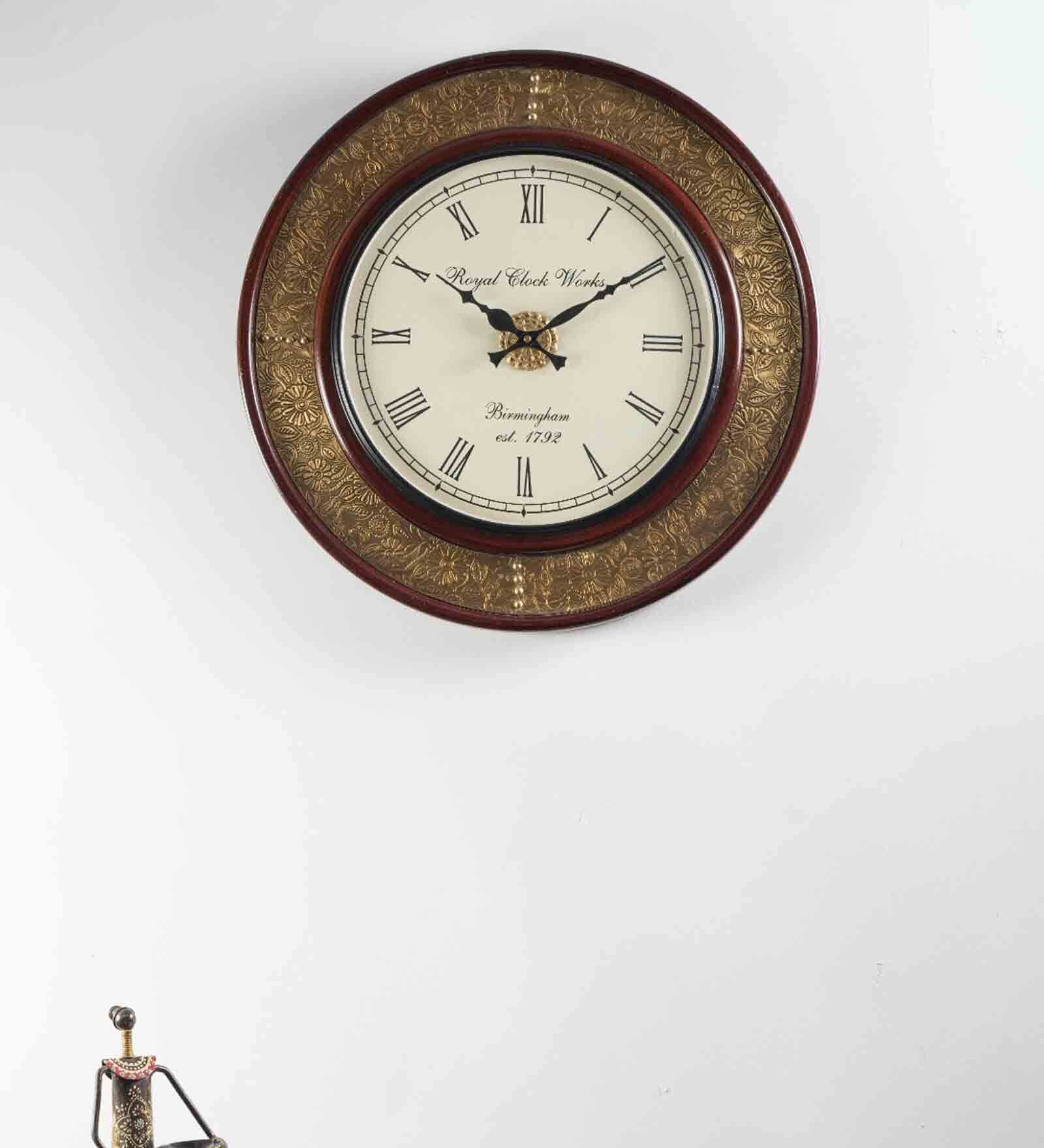 Idika Brown MDF Wall Clock