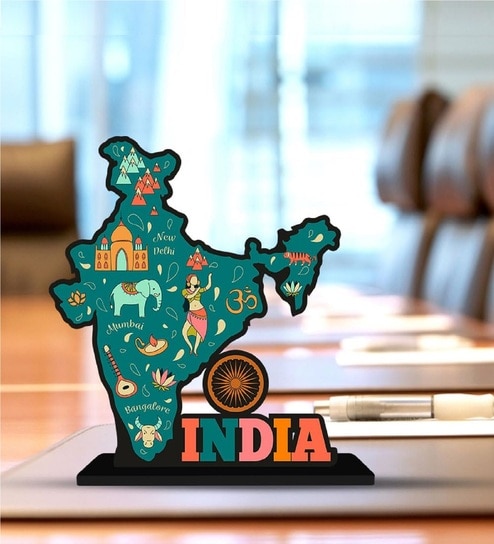 India Map Table Decor