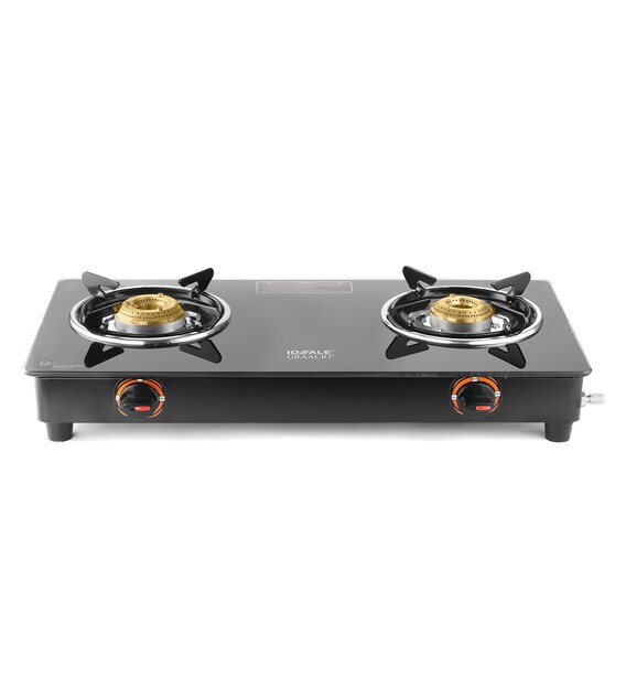 Buy Ideale Graacio Duo Stainless Steel 2 Burner Glass Top Non Stick Burnt Orange Cookware Set Online Gas Stoves Gas Stoves Kitchen Appliances Pepperfry Product