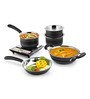 Black Stainless Steel Induction Friendly 5-Piece Cookware Set