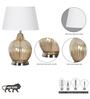 Idonia Metal & Glass Table Lamp (Nickel & Amber)