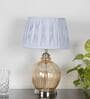 Idonia Metal & Glass Table Lamp (Nickel & Amber)