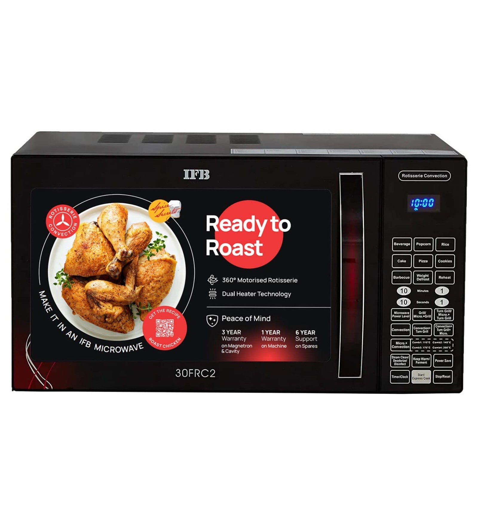 IFB 30 L Convection Microwave Oven 30FRC2, Floral Pattern & Black