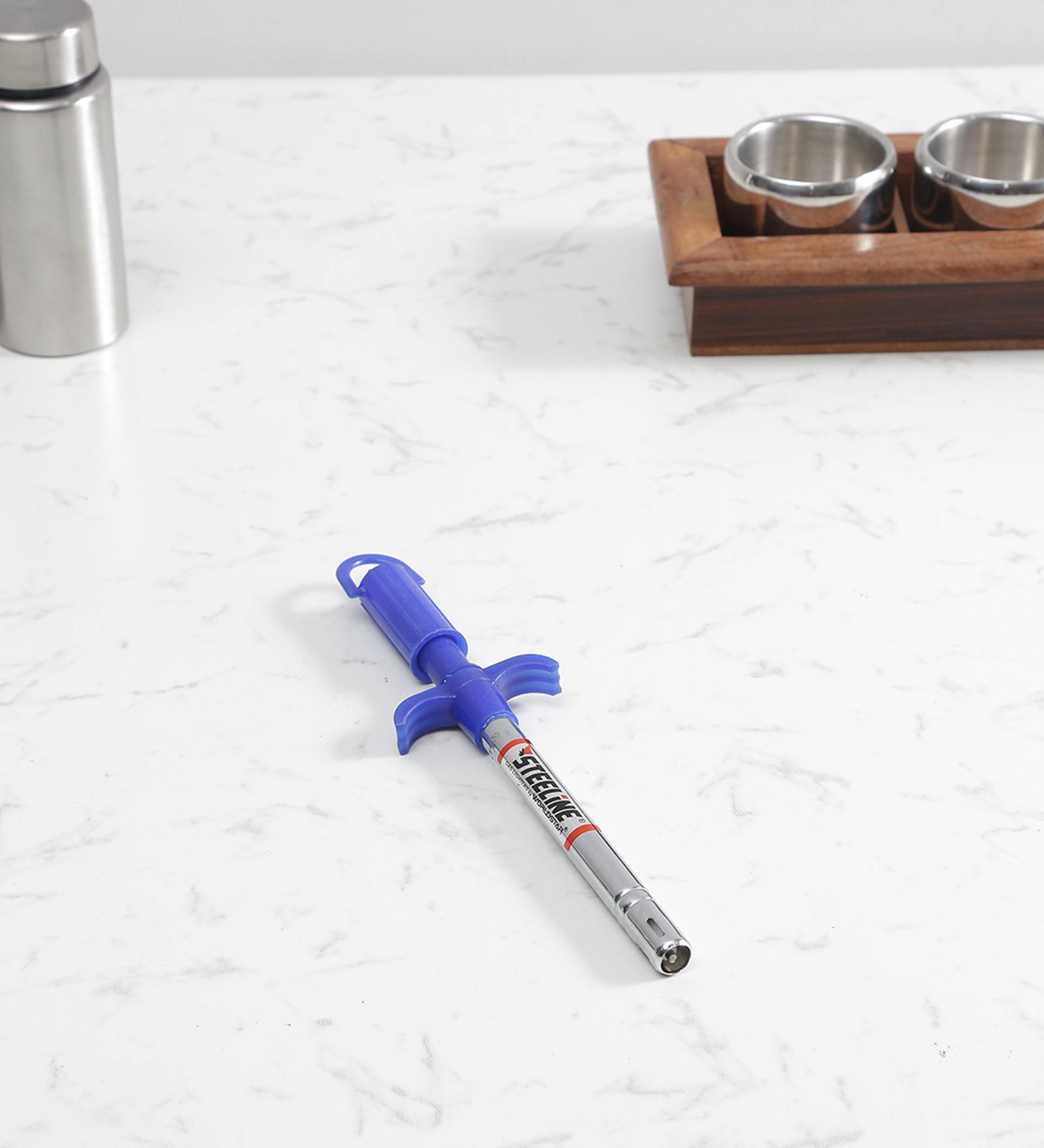 Ignite Blue Stainless Steel Gas Lighter