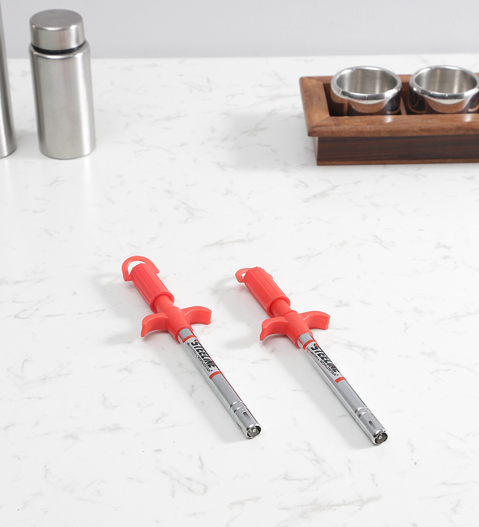 Buy Ignite Red Stainless Steel Gas Lighter (Set Of 2) at 10 OFF by