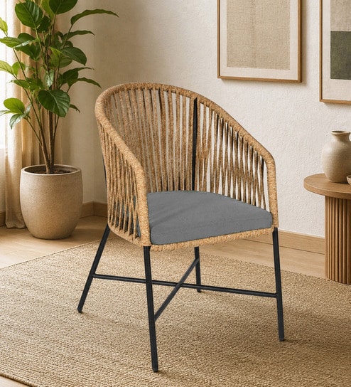 Ignaz Outdoor Chair In Metallic Grey Colour-image-49