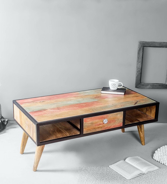 Buy Igor Vintage Coffee Table In Multicolour Finish By Fabuliv Online Industrial Rectangular Coffee Tables Tables Furniture Pepperfry Product